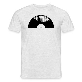 Disque rétro demi-vinyle - T-shirt homme - gris chiné - Devant - AI Model Male 178 dark (178cm)