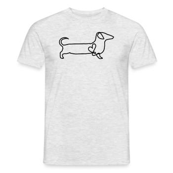 Dachshund Dog Walking Gift Sketch - Men's T-Shirt - heather grey - Front - AI Model Male 178 dark (178cm)