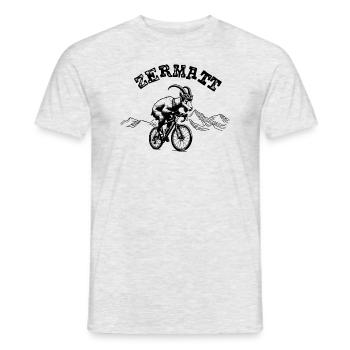 Zermatt Vélo Chèvre de montagne - T-shirt homme - gris chiné - Devant - AI Model Male 178 dark (178cm)