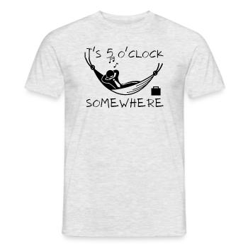 Es ist 5 Uhr - Männer T-Shirt - Grau meliert - Vorne - AI Model Male 178 dark (178cm)