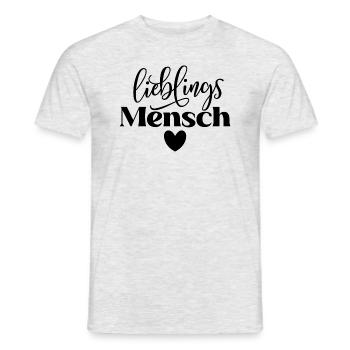 Du bist mein Lieblingsmensch Liebe Schatz Design - Männer T-Shirt - Grau meliert - Vorne - AI Model Male 178 dark (178cm)