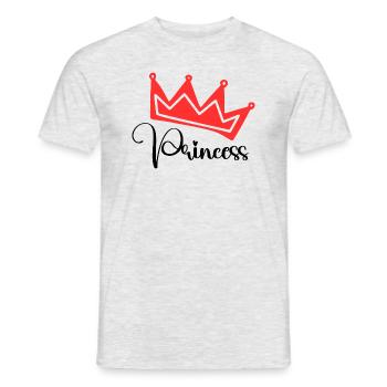 Prinzessin - Männer T-Shirt - Grau meliert - Vorne - AI Model Male 178 dark (178cm)