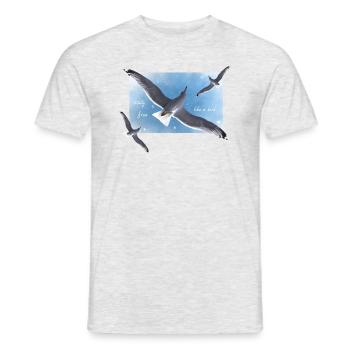 be free as a bird - Men's T-Shirt - heather grey - Front - AI Model Male 178 dark (178cm)