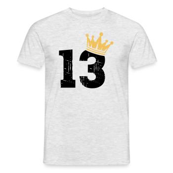 13 Crown 13th Birthday 13 Years - Men's T-Shirt - heather grey - Front - AI Model Male 178 dark (178cm)