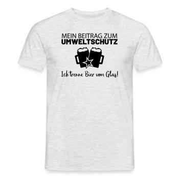 Mein Beitrag zum Umweltschutz - ich trenne Bier - Männer T-Shirt - Grau meliert - Vorne - AI Model Male 178 dark (178cm)