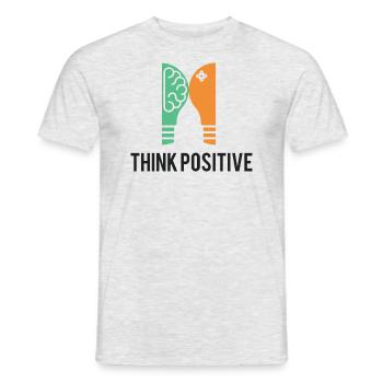 Think positive - Männer T-Shirt - Grau meliert - Vorne - AI Model Male 178 dark (178cm)