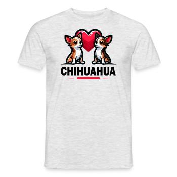Charmant duo Chihuahua - T-shirt homme - gris chiné - Devant - AI Model Male 178 dark (178cm)