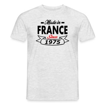 Anniversaire 47 ans / anniversaire 1975 / 47 ans - T-shirt homme - gris chiné - Devant - AI Model Male 178 dark (178cm)