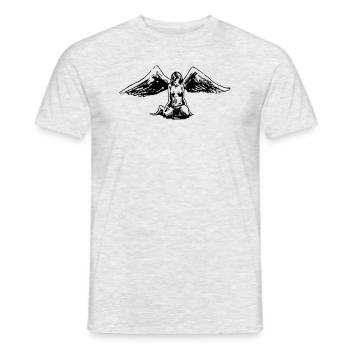 black and white angel 2023 ART - Men's T-Shirt - heather grey - Front - AI Model Male 178 dark (178cm)