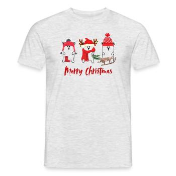 Merry Christmas - Männer T-Shirt - Grau meliert - Vorne - AI Model Male 178 dark (178cm)