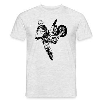 Moto Cross - motocross - T-shirt homme - gris chiné - Devant - AI Model Male 178 dark (178cm)