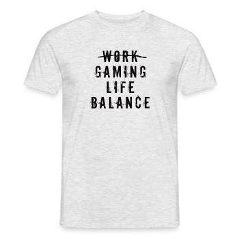 équilibre de la vie de jeu - T-shirt homme - gris chiné - Devant - AI Model Male 178 dark (178cm)