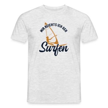 Mir reichts ich geh Surfen Surfer Water Sports - Men's T-Shirt - heather grey - Front - AI Model Male 178 dark (178cm)