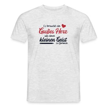 Lehrer Großes Herz Referendar Lehrerin Pädagoge - Männer T-Shirt - Grau meliert - Vorne - AI Model Male 178 dark (178cm)