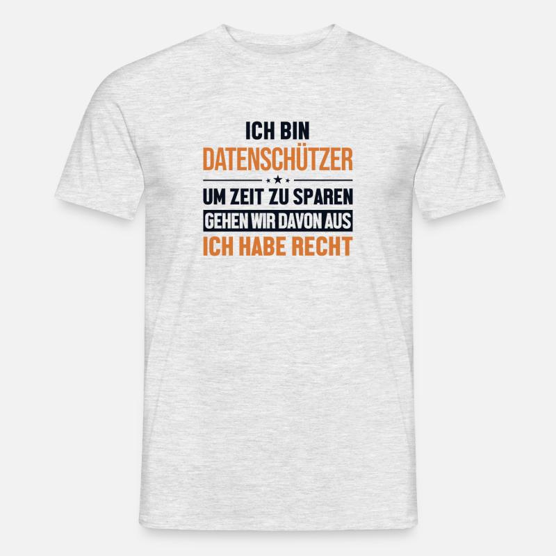 Datenschützer hat immer Recht Datenschützer - Männer T-Shirt - Grau meliert