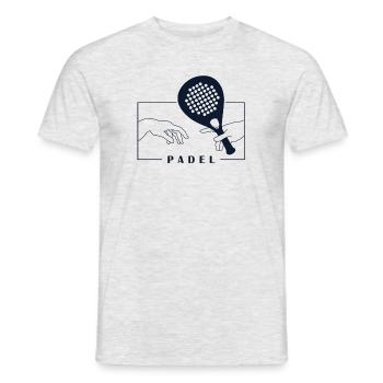 Michel-Ange Création Du Padel Adam Padel Paddle - T-shirt homme - gris chiné - Devant - AI Model Male 178 dark (178cm)