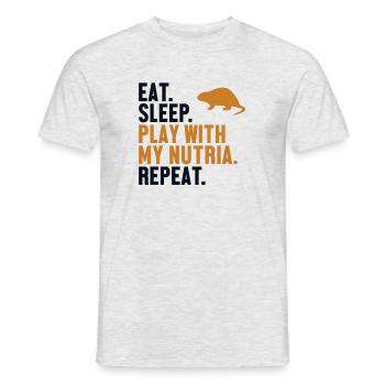 Eat Sleep Nutria Repeat Rodent Coypu Myocastor - Men's T-Shirt - heather grey - Front - AI Model Male 178 dark (178cm)
