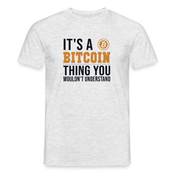 It's a Bitcoin Thing Crypto Blockchain - T-shirt homme - gris chiné - Devant - AI Model Male 178 dark (178cm)