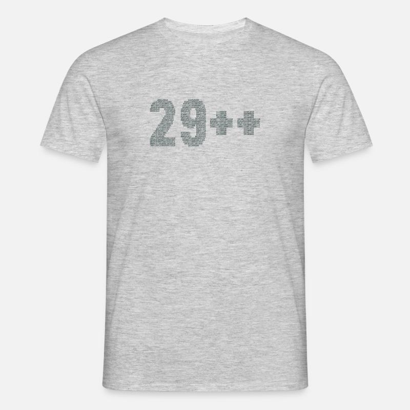 29++ Programmierer Softwareentwickler Coder 30. - Männer T-Shirt - Grau meliert