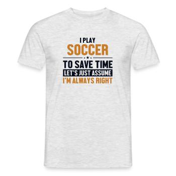 Soccer Let's Assume I'm Right Football Pro Buteur - T-shirt homme - gris chiné - Devant - AI Model Male 178 dark (178cm)