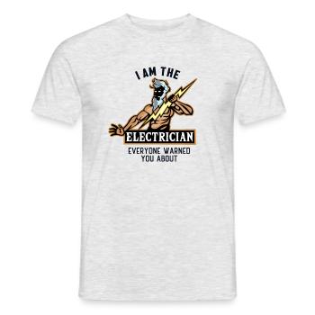I am the Electrician Lineworker Wiremen - Men's T-Shirt - heather grey - Front - AI Model Male 178 dark (178cm)