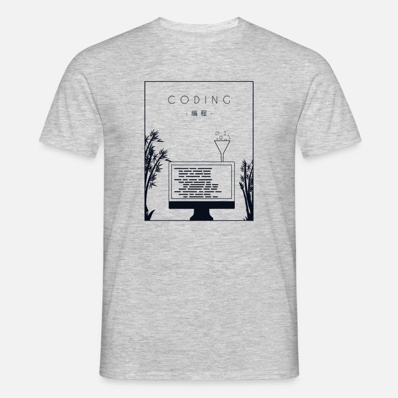 Codage chinois Hanzi Développeur Codeur - T-shirt Homme - gris chiné