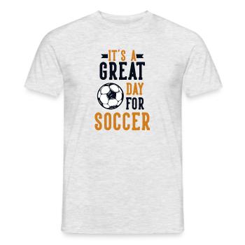 Great Day For Soccer Goal Keeper Futbol Fußball - Men's T-Shirt - heather grey - Front - AI Model Male 178 dark (178cm)