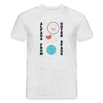 Alpaca From Outer Space Llama Vicuna Guanaco - Men's T-Shirt - heather grey - Front - AI Model Male 178 dark (178cm)