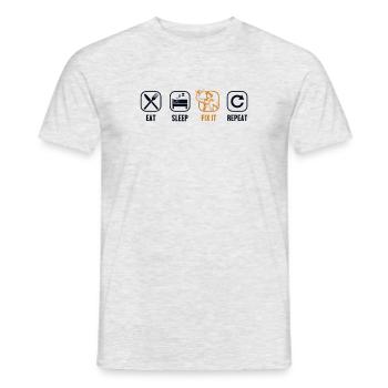 Eat Sleep Fix It Repeat Vendeur de voitures - T-shirt homme - gris chiné - Devant - AI Model Male 178 dark (178cm)
