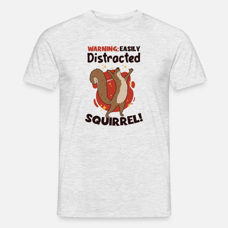 Easily Distracted Squirrel Fuchshörnchen - Männer T-Shirt - Grau meliert