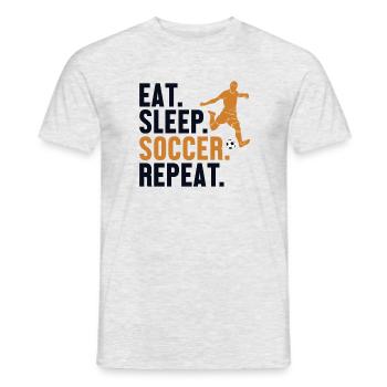 Eat Sleep Soccer Repeat Fußballspieler - Männer T-Shirt - Grau meliert - Vorne - AI Model Male 178 dark (178cm)