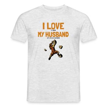 I love my Husband Climbing Escalade de bloc - T-shirt homme - gris chiné - Devant - AI Model Male 178 dark (178cm)