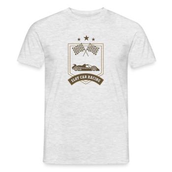 Slot Car Racing Emblem Car Drag Racing RC Car - Men's T-Shirt - heather grey - Front - AI Model Male 178 dark (178cm)