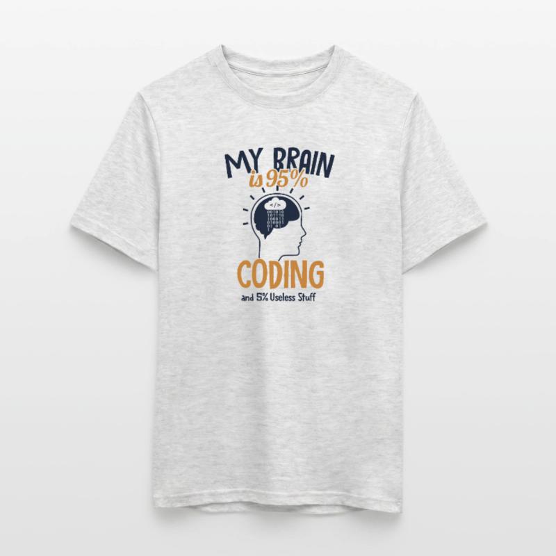 My Brain is 95% Coding Full Stack Coder Software Men’s T-shirt