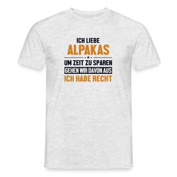 Alpakaliebe hat immer Recht Lama Alpaca Pako - Männer T-Shirt - Grau meliert - Vorne - AI Model Male 178 dark (178cm)