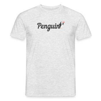 Penguin Text Sea Bird King Emperor Penguin Lover - Men's T-Shirt - heather grey - Front - AI Model Male 178 dark (178cm)