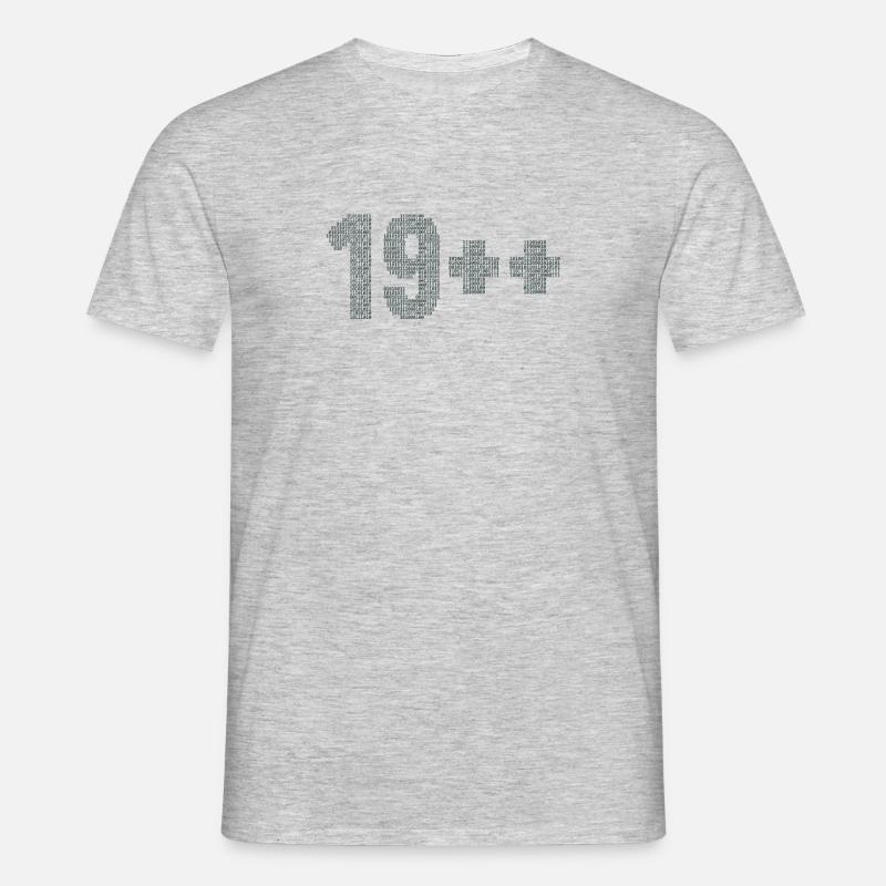 19++ Programmierer Softwareingenieur Coder 20. - Männer T-Shirt - Grau meliert