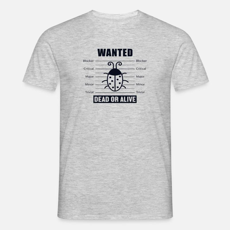 Bugs Wanted Softwareentwickler Developer - Männer T-Shirt - Grau meliert