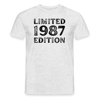 1987 LIMITED EDITION ANNIVERSAIRE METAL FER GRIS - T-shirt homme - gris chiné - Devant - AI Model Male 178 dark (178cm)