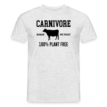 Anti végétalien carnivore carnivore humour ironie - T-shirt homme - gris chiné - Devant - AI Model Male 178 dark (178cm)