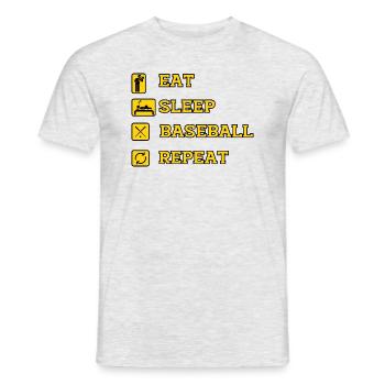 EAT SLEEP BASEBALL REPEAT - Men's T-Shirt - heather grey - Front - AI Model Male 178 dark (178cm)