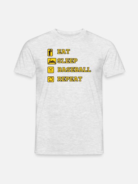 EAT SLEEP BASEBALL REPEAT - Men's T-Shirt - heather grey