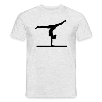 Gymnaste, gymnastique - T-shirt homme - gris chiné - Devant - AI Model Male 178 dark (178cm)