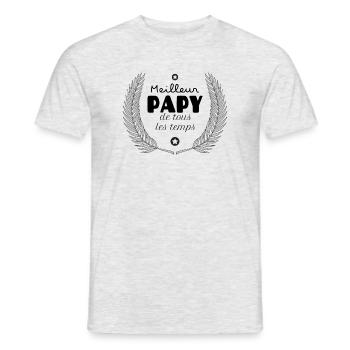 Le meilleur papy de tous les temps - T-shirt homme - gris chiné - Devant - AI Model Male 178 dark (178cm)