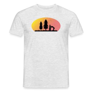 Sonnenuntergang - Bäumchen pflanzen - Männer T-Shirt - Grau meliert - Vorne - AI Model Male 178 dark (178cm)