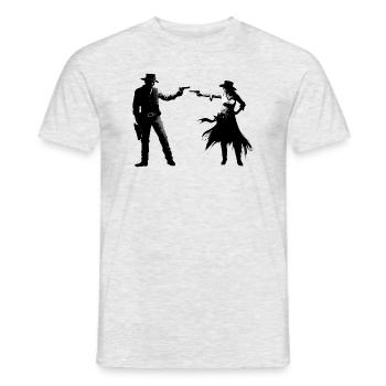 Pistoleros - Männer T-Shirt - Grau meliert - Vorne - AI Model Male 178 dark (178cm)