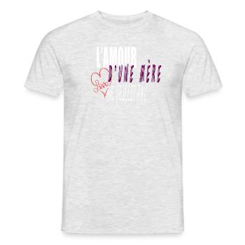 l'amour d'une mère - T-shirt homme - gris chiné - Devant - AI Model Male 178 dark (178cm)