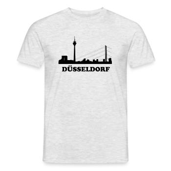 Skyline de Düsseldorf - T-shirt homme - gris chiné - Devant - AI Model Male 178 dark (178cm)