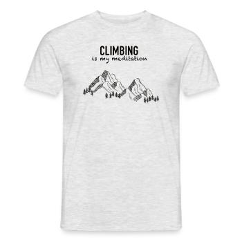 Climbing is My Meditation - Find Inner Peace on th - Männer T-Shirt - Grau meliert - Vorne - AI Model Male 178 dark (178cm)