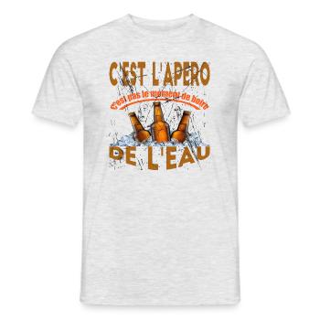 Apéro bière - T-shirt homme - gris chiné - Devant - AI Model Male 178 dark (178cm)